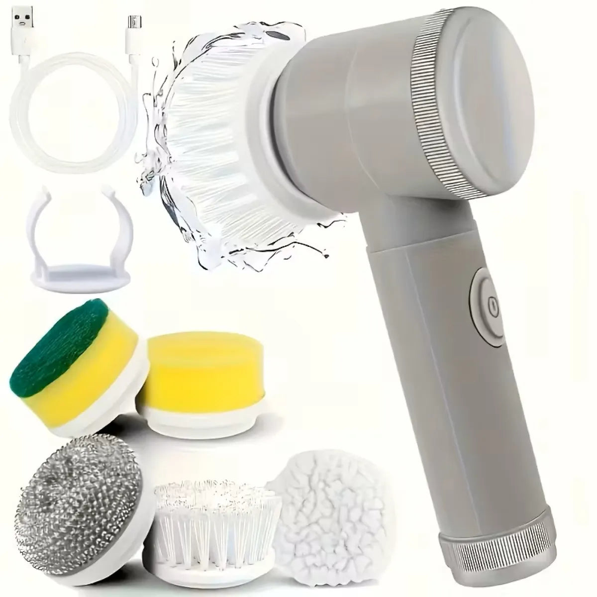 Brosse électrique multifonction pour salle de bain et cuisine