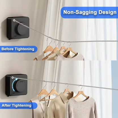 Étendoir mural compact et extensible en acier inoxydable