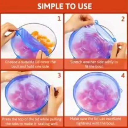 Couvercles en silicone souple Nidora pour récipients, verres et casseroles.