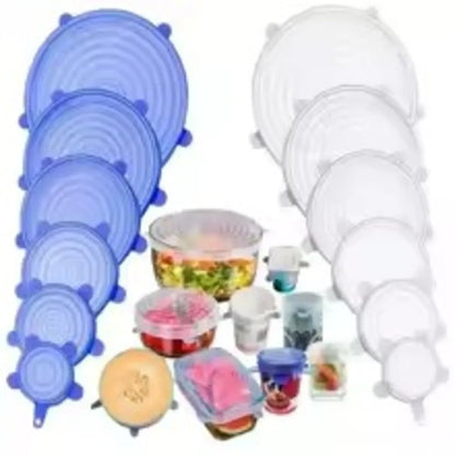 Couvercles universels en silicone Nidora pour bols, assiettes et récipients hermétiques.