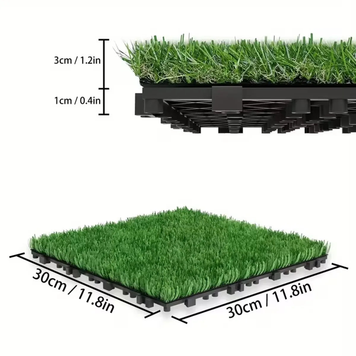 Dalles de gazon artificiel 30×30 cm (lot de 11) Nidora