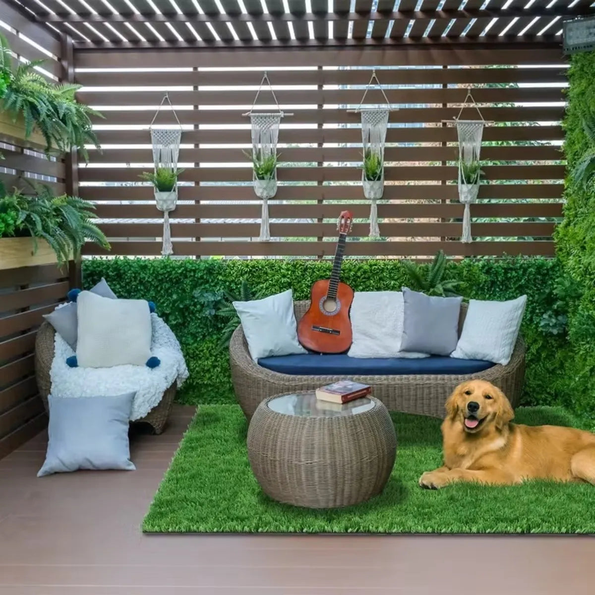 Dalles de gazon artificiel 30×30 cm (lot de 11) Nidora