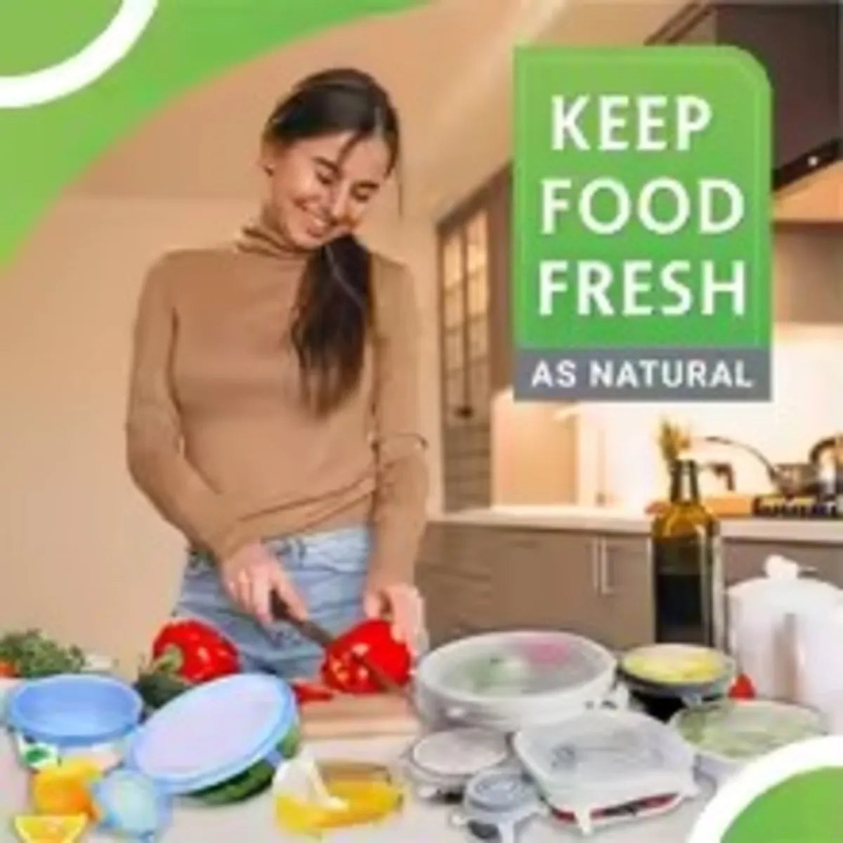 Lot de couvercles de conservation Nidora pour aliments et liquides.