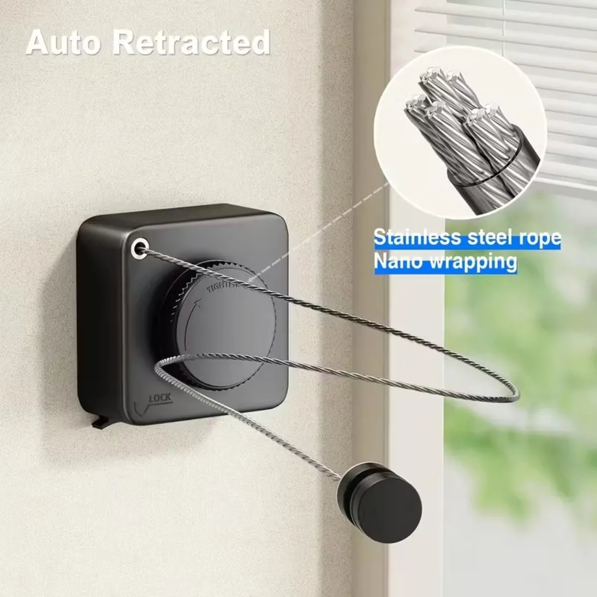 Corde à linge robuste et discrète pour maison moderne