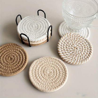 Lot de 8 sous-verres en coton tressé Nidora