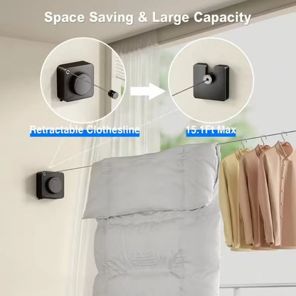 Corde à linge anti-affaissement à verrouillage rotatif