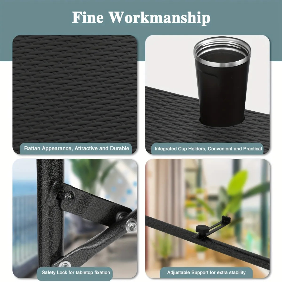 Table de balcon réglable en hauteur Nidora