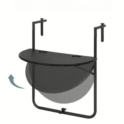 Table pliable compacte noire pour terrasse ou balcon