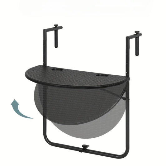 Table pliable compacte noire pour terrasse ou balcon